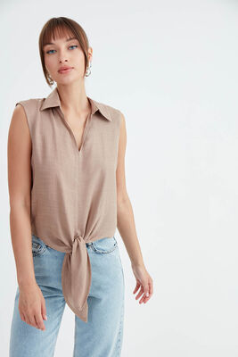 Viskon Keten Bağlamalı Gömlek - 41