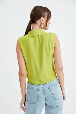 Viskon Keten Bağlamalı Gömlek - 48