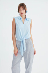 Viskon Keten Bağlamalı Gömlek - 51