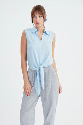 Viskon Keten Bağlamalı Gömlek - 51