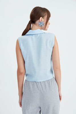 Viskon Keten Bağlamalı Gömlek - 55