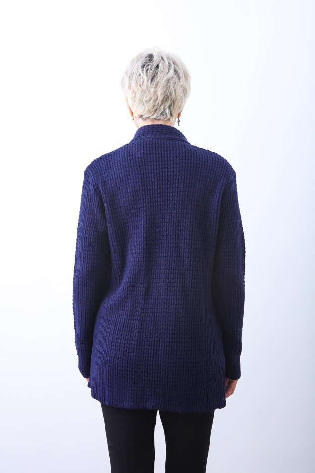 Yaka Cep Detaylı Triko Hırka - 79