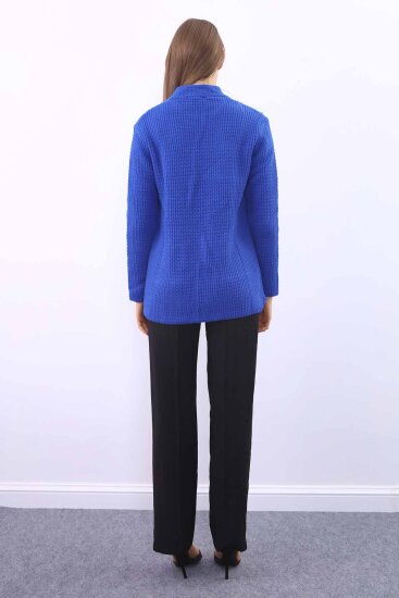 Yaka Cep Detaylı Triko Hırka - 80