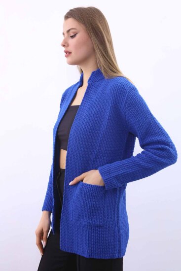 Yaka Cep Detaylı Triko Hırka - 81