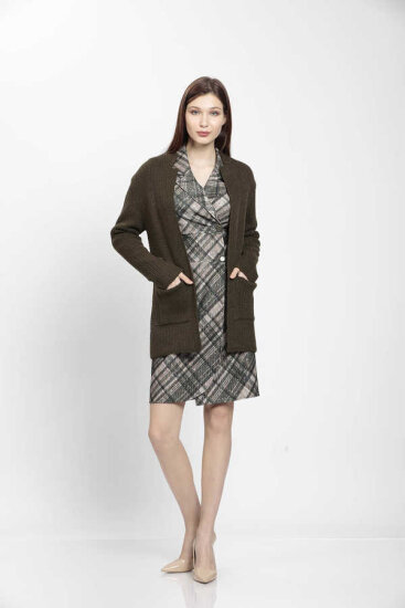 Yaka Cep Detaylı Triko Hırka - 29