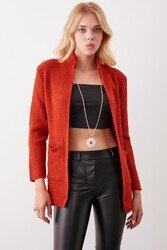 Yaka Cep Detaylı Triko Hırka - 87