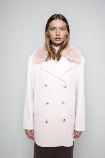 Kürk Yaka Büyük Cepli Kısa Kaşe Kaban - 7