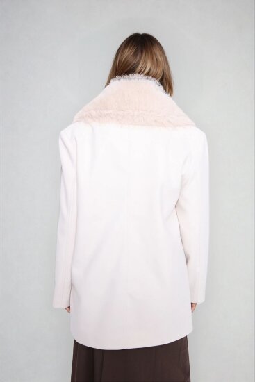 Kürk Yaka Büyük Cepli Kısa Kaşe Kaban - 8