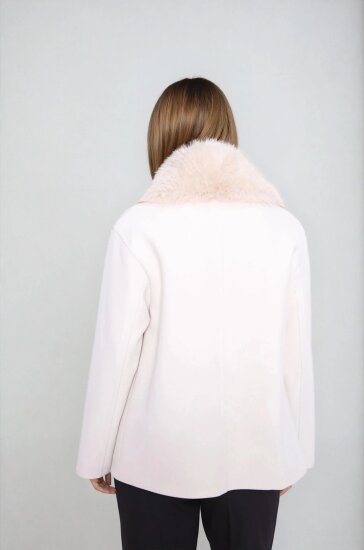 Kürk Yaka Kısa Kaşe Kaban - 8