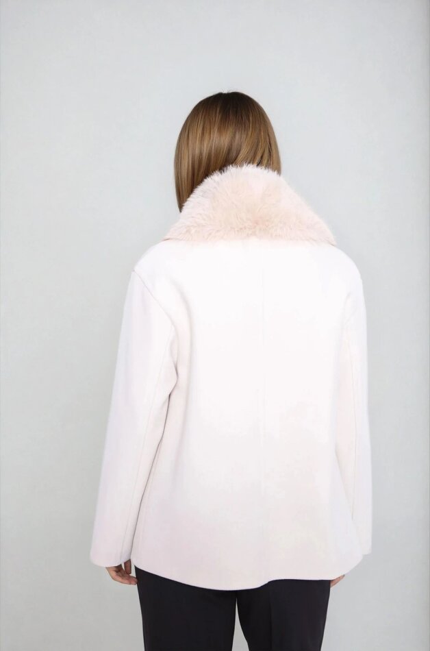 Kürk Yaka Kısa Kaşe Kaban - 8