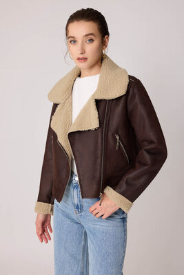 Yanı Aksesuar Detaylı Suni Deri Biker Ceket - 9