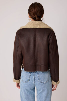 Yanı Aksesuar Detaylı Suni Deri Biker Ceket - 10