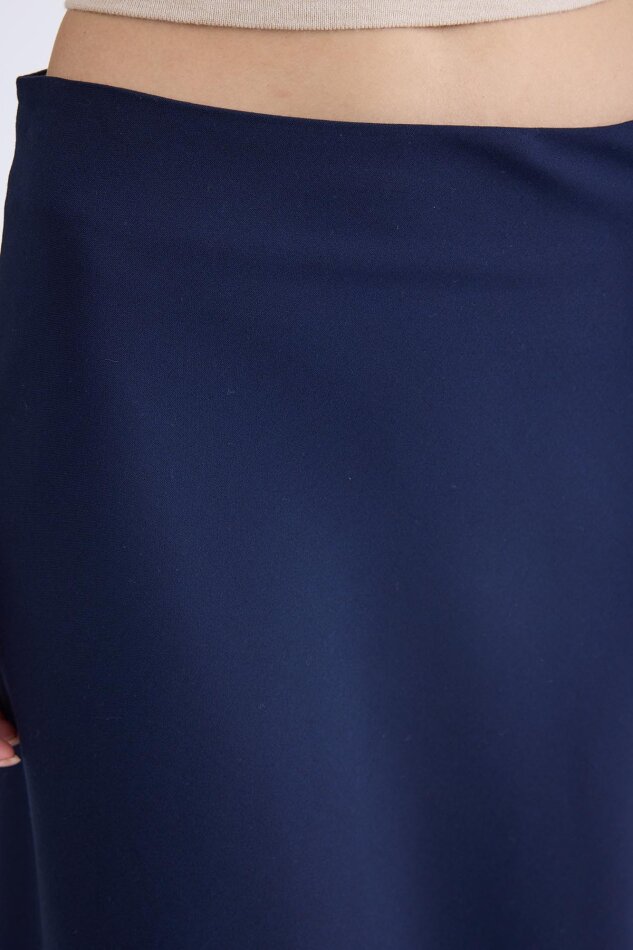 Yanı Fermuarlı Midi Boy Etek - 40