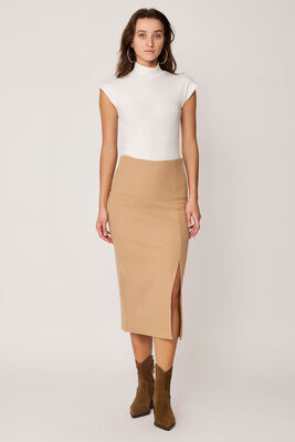 VİTRİN - Yanı Fermuarlı Yırtmaçlı Triko Etek