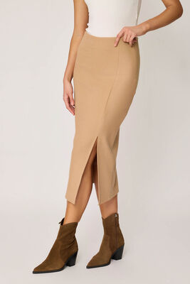 VİTRİN - Yanı Fermuarlı Yırtmaçlı Triko Etek (1)