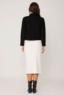 Yanı Fermuarlı Yırtmaçlı Triko Etek - Thumbnail (9)