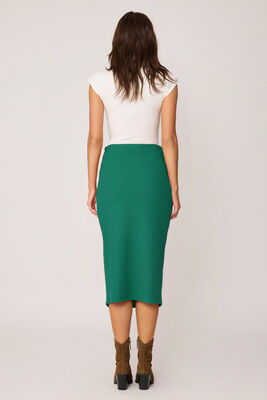 Yanı Fermuarlı Yırtmaçlı Triko Etek - 37