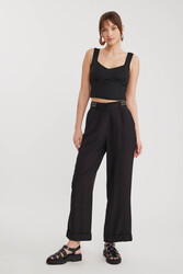 Yanı Taşlı Duble Paça Pantolon - 2