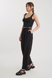 Yanı Taşlı Duble Paça Pantolon - 3