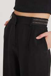 Yanı Taşlı Duble Paça Pantolon - 5