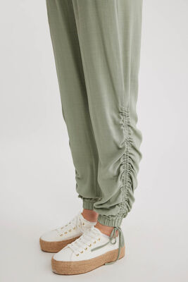 Yanları Büzgülü Beli Ve Paçası Lastikli Pantolon - 4