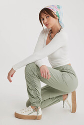 Yanları Büzgülü Beli Ve Paçası Lastikli Pantolon - 5