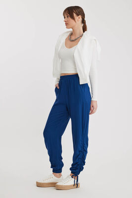 Yanları Büzgülü Beli Ve Paçası Lastikli Pantolon - 8