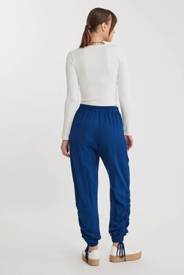 Yanları Büzgülü Beli Ve Paçası Lastikli Pantolon - 12