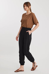 Yanları Büzgülü Beli Ve Paçası Lastikli Pantolon - 14