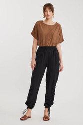 Yanları Büzgülü Beli Ve Paçası Lastikli Pantolon - 15