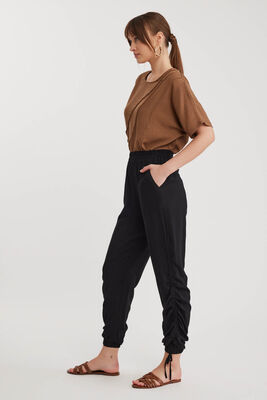 Yanları Büzgülü Beli Ve Paçası Lastikli Pantolon - 16