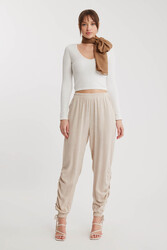 Yanları Büzgülü Beli Ve Paçası Lastikli Pantolon - 18