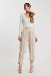 Yanları Büzgülü Beli Ve Paçası Lastikli Pantolon - 19
