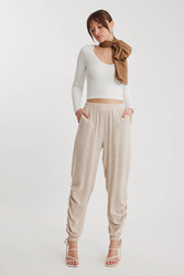 Yanları Büzgülü Beli Ve Paçası Lastikli Pantolon - 20