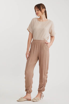 Yanları Büzgülü Beli Ve Paçası Lastikli Pantolon - 25