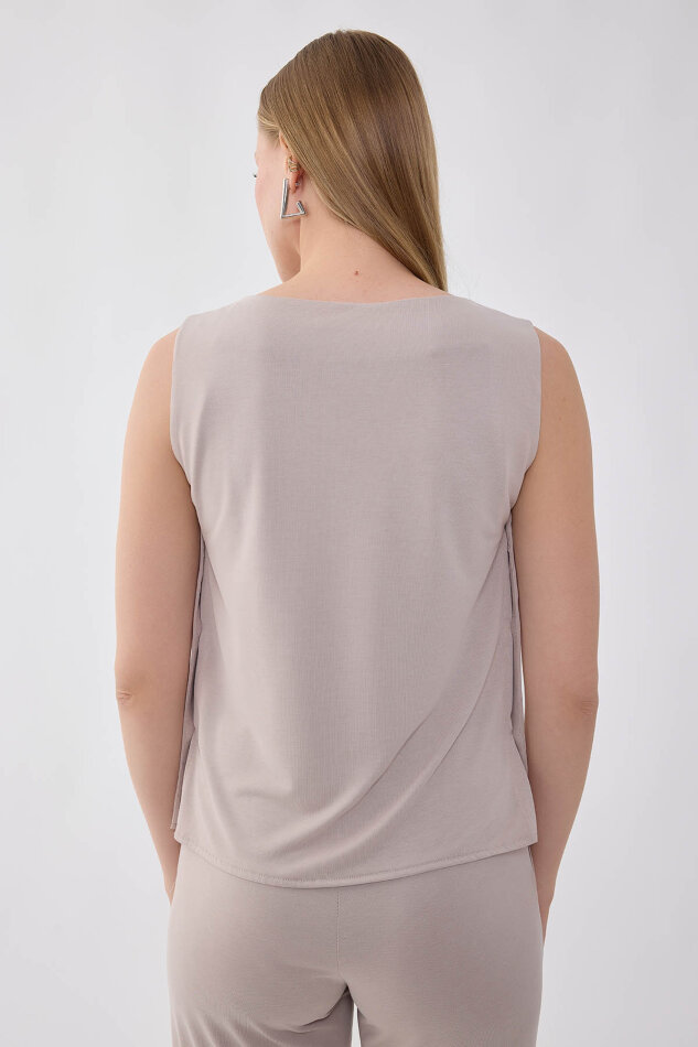 Yanları Düğmeli Bluz - 5