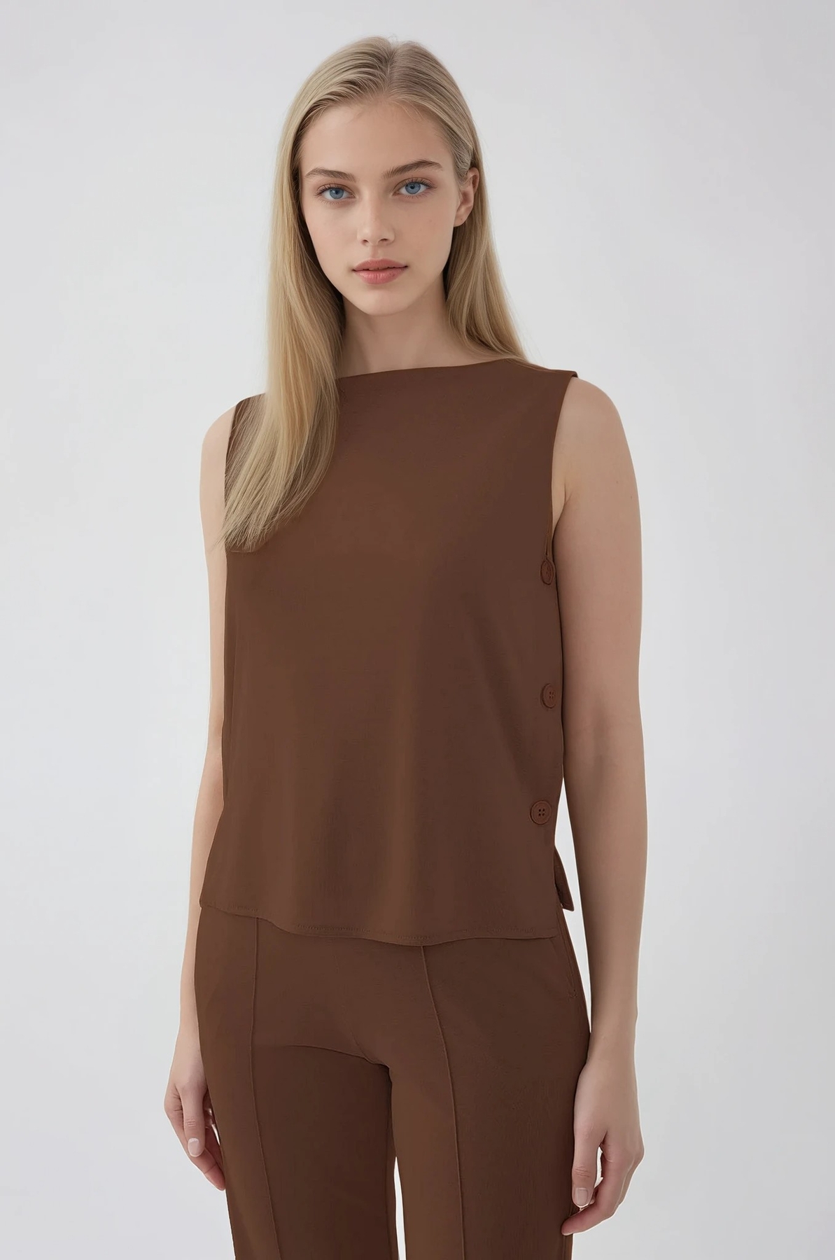 Yanları Düğmeli Bluz - Thumbnail