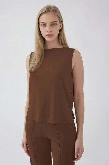 Yanları Düğmeli Bluz - 14