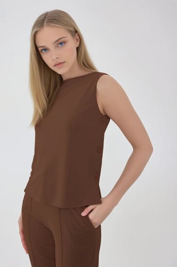 Yanları Düğmeli Bluz - 15