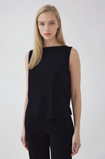 Yanları Düğmeli Bluz - 19