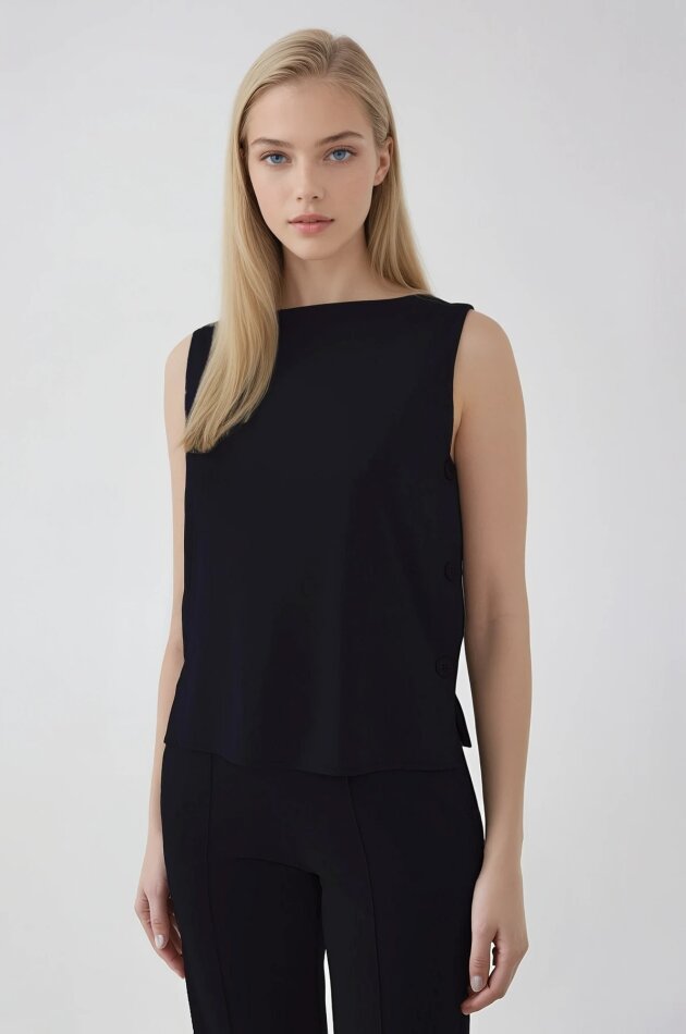 Yanları Düğmeli Bluz - 19