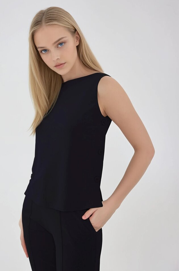 Yanları Düğmeli Bluz - 18