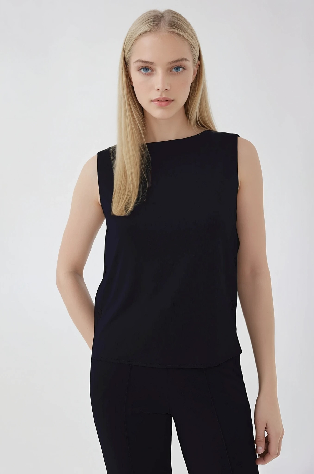 Yanları Düğmeli Bluz - Thumbnail