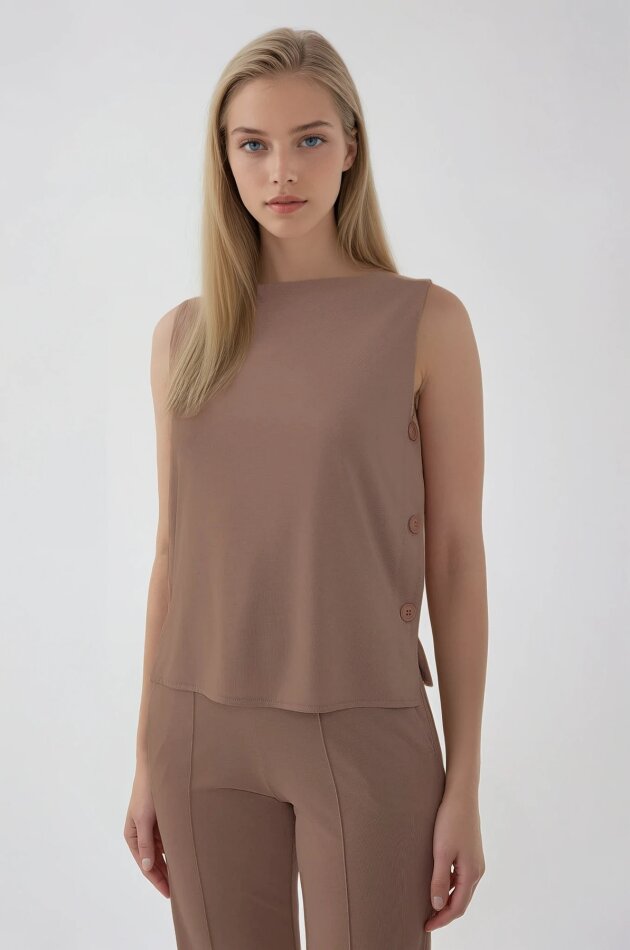 Yanları Düğmeli Bluz - 23