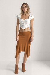 Yanları Uzun Midi Etek - 4