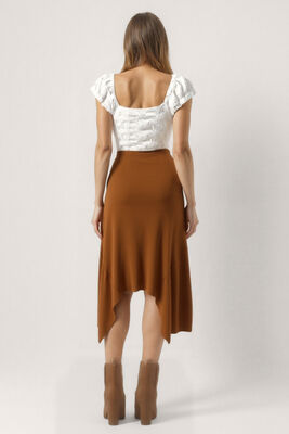 Yanları Uzun Midi Etek - 5