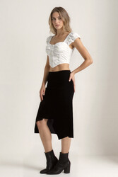 Yanları Uzun Midi Etek - 10