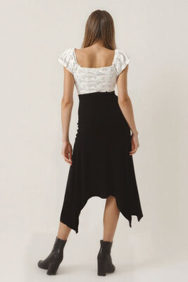 Yanları Uzun Midi Etek - 11