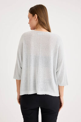 Yarım Kol Simli Triko Bluz - Thumbnail (4)