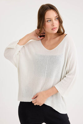 Yarım Kol Simli Triko Bluz - Thumbnail (11)